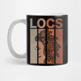 Locs Vintage Retro Words in Hair Mug